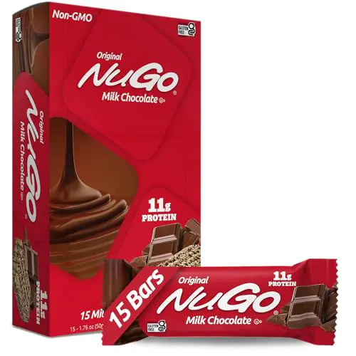 NuGo Protein Bar Chocolate 11g Protein Gluten Free 15 Count