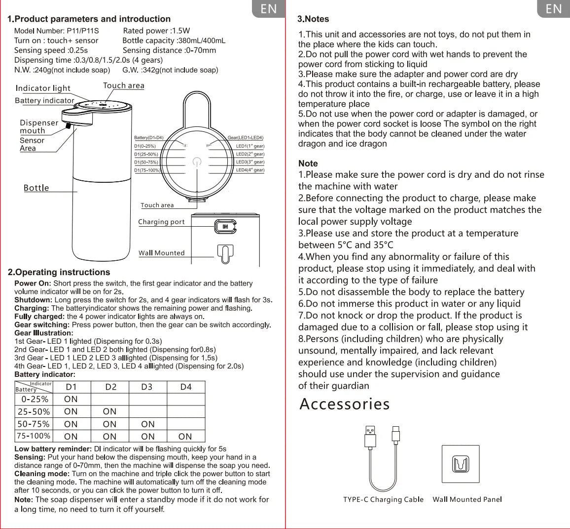 Touchless Electric liquid Soap Dispenser