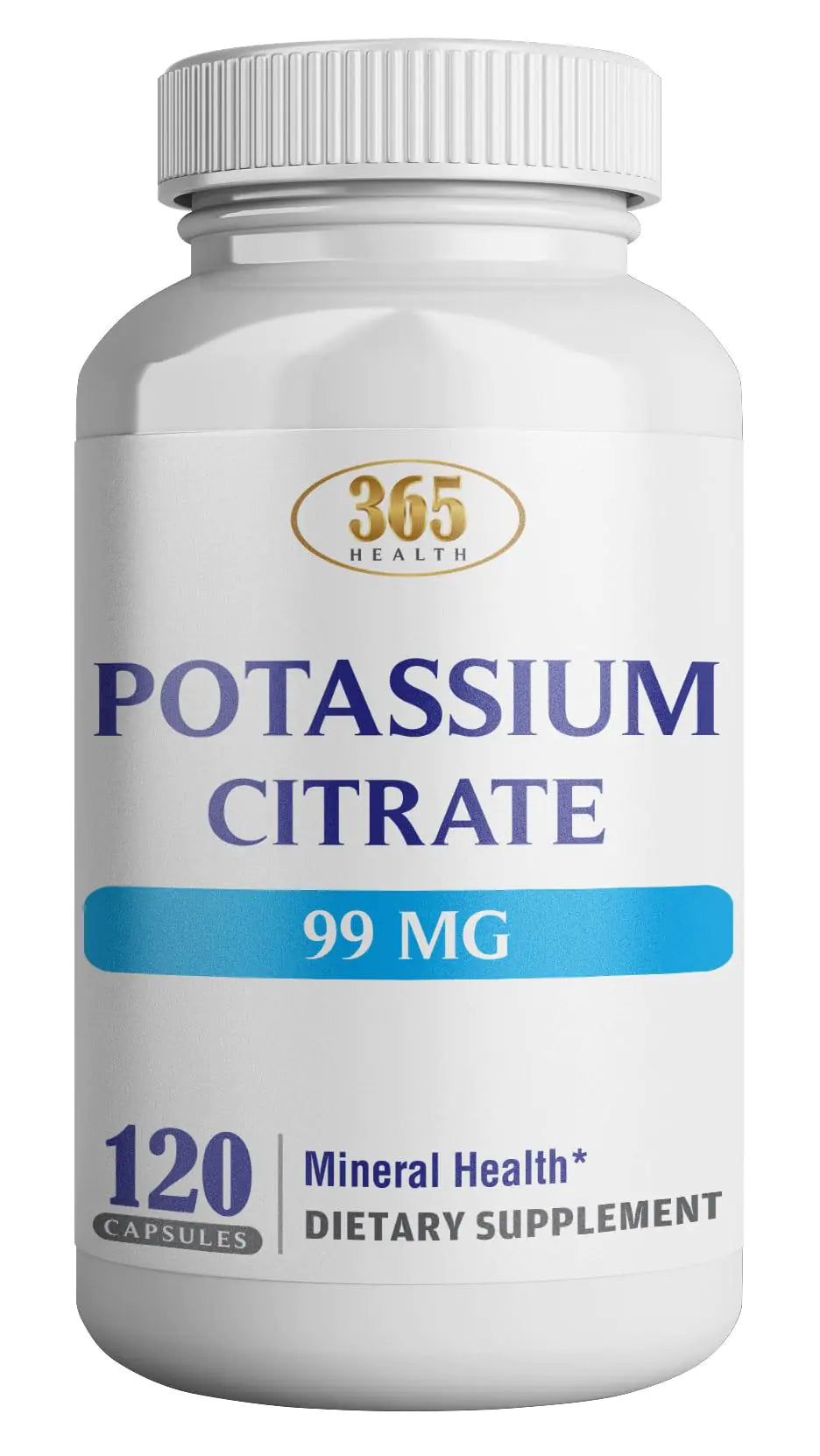 Health Potassium (Citrate) - Essential Electrolyte Supplement to Support Nerve & Muscle Function Heart Health & Energy* - Potassium Citrate Capsule - 120 Capsules