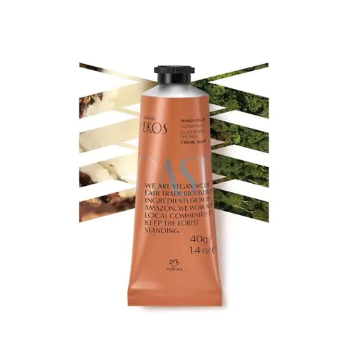 natura - Ekos Castanha (Brazil Nut) Hand Cream - Anti-Dryness Hand Balm - 24-Hour Deep Hydration Skin Moisturizer - Vegan Skin Care - Brazilian Beauty Secrets - Self Care & Body Care - 1.41oz (40g)
