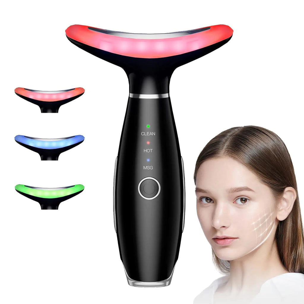 3 Color Facial Massager for Face and Neck Face Massager Tool Beauty Device with 3 Massage Modes Portable Face culpting Tool for Skin Care Black